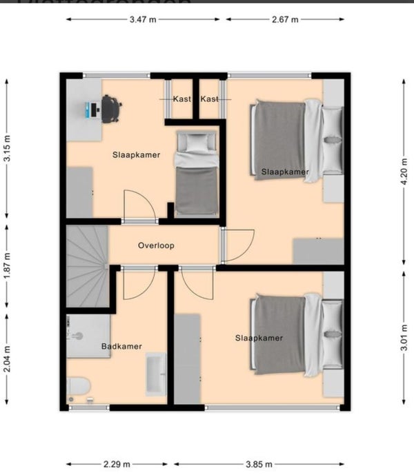Plattegrond 2e Verdieping
